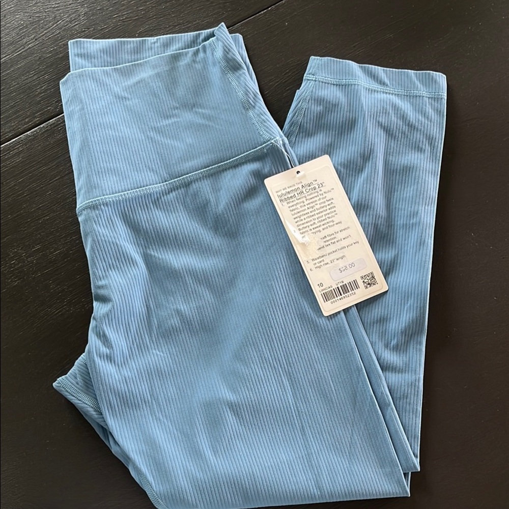 lululemon athletica NWOT Light Blue Ribbed Leggings